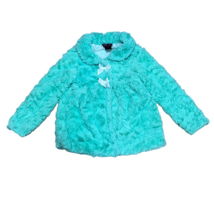 Girls Rule Mint Faux Fur Jacket. Soft Cozy